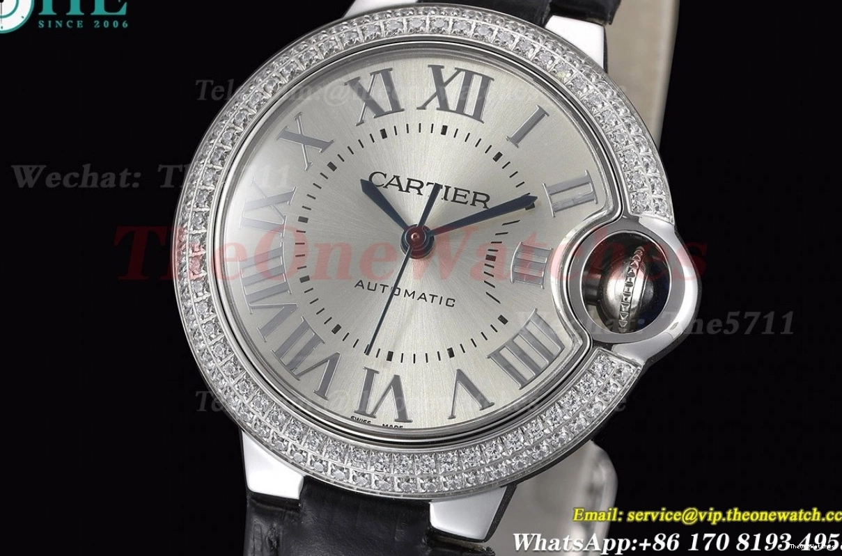 GDF Dial Cartier LE 33mm De Silver Dia SS Bleu NH05 Ballon 0415